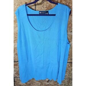 Maggie Barnes Sweater Tank Womens 3x Plus Size Blue Shirt‎ - Vintage